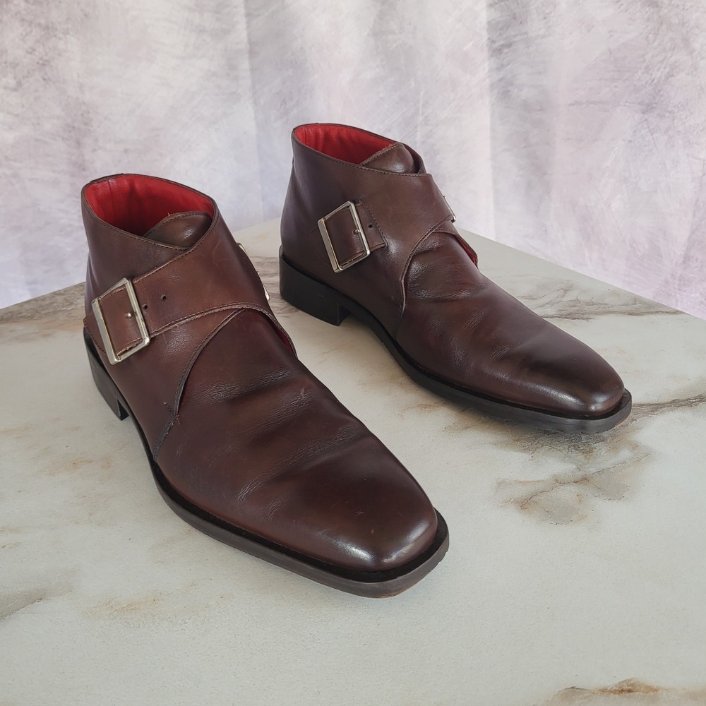Kenneth Cole NY Made in Italy Double Monk Strap Chukka Cordovan Color Size 11